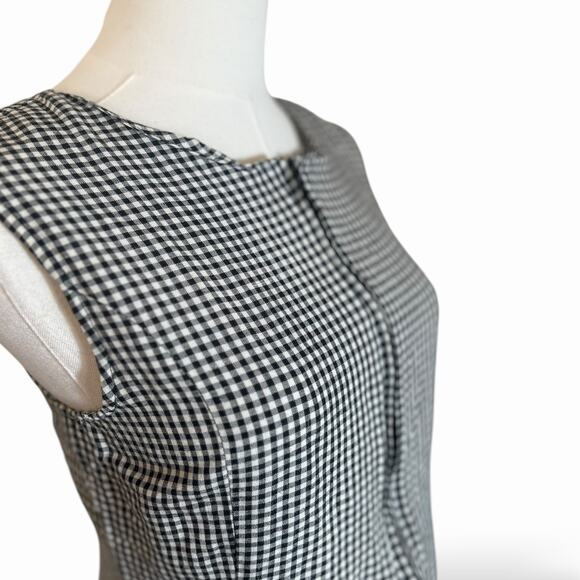 Vintage preppy 90s Gingham Mod Mini Dress - dark academia style | 10 - 280 - Picture 3 of 8
